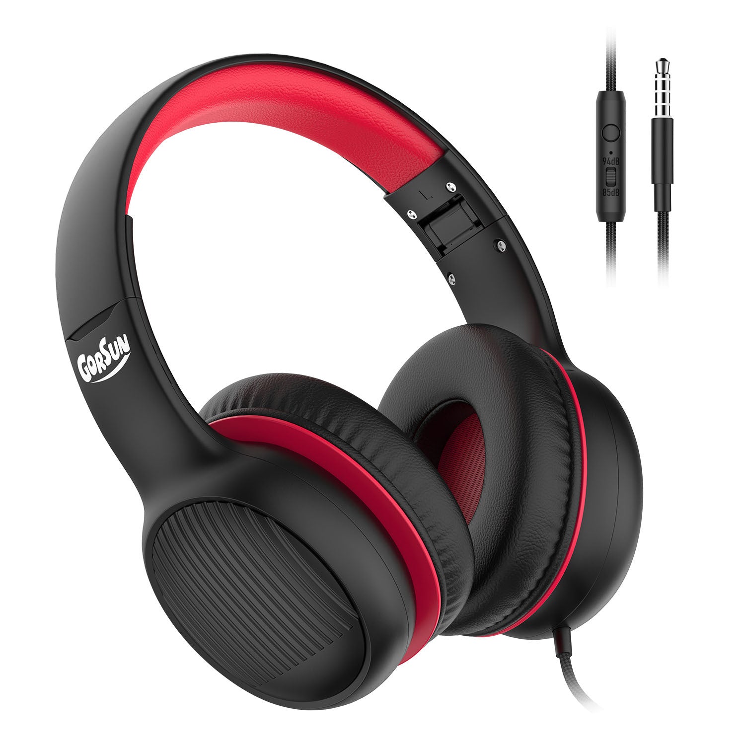 GORSUN A66 3.5mm Wired Earphones 85 94dB Volume Limit Over-ear Headset Children Foldable Headphone GORSUN A66 3.5mm Wired Earphones 85 94dB Volume Limit Over-ear Headset Children Foldable Headphone
